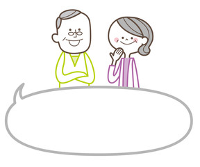 吹き出し　老夫婦