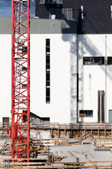 Crane and construction site