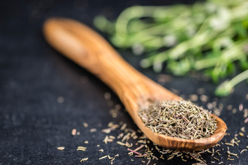 Dried Thyme on a slate slab
