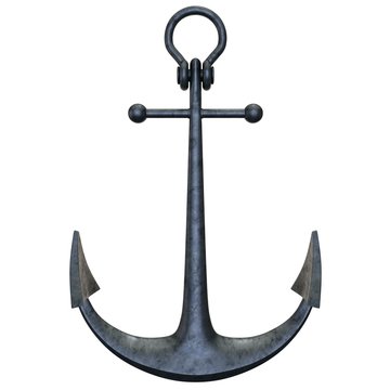 Large metal rusty sea anchor