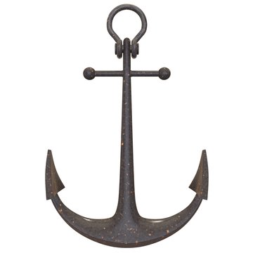 Large metal rusty sea anchor