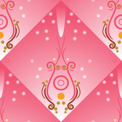 Seamless pattern Asian Style Red bright color tone