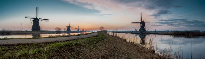 Fototapete Mühlen Kinderdijk in Holland