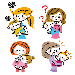 母子　表情　ネガティブ