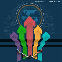 Fototapeta premium Vector Walking into a business success