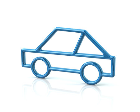 3d illustration of blue sport car icon