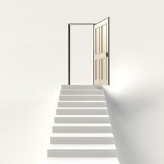 階段と扉のイラストCG