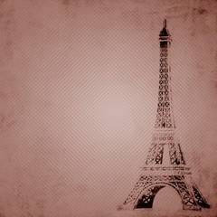 Eiffel tower on grunge background