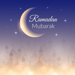 Fototapeta premium Night landscape wallpaper with mosques