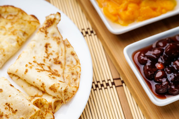 Pancakes and jam