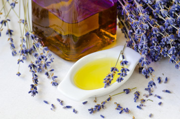 Obraz na płótnie Canvas Lavender essential oil.