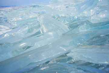 Fototapeta na wymiar Ice of lake Baikal, Olkhon