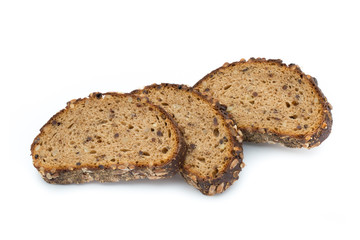 Rye bread isolated on white background.