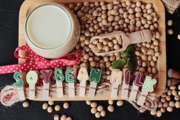 Soy beans milk with beans.