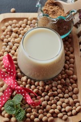 Soy beans milk with beans.