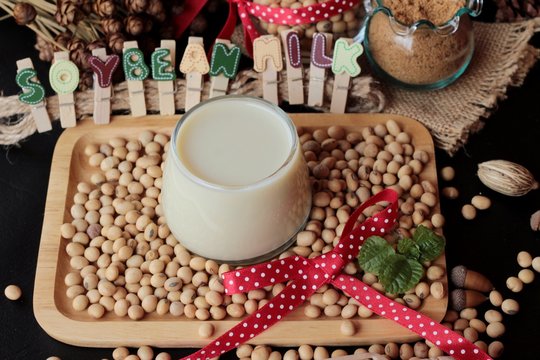 Soy beans milk with beans.