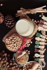 Soy beans milk with beans.