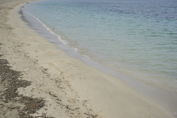 Shore, Mallorca beach with stormy sky, seashore without people