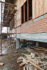 small house building under construction