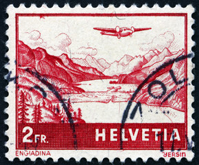Postage stamp Switzerland 1941 The Engadine, Valley