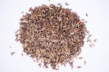 black rice isolated on white background
