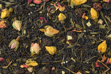 fragrant herbal tea on a white background