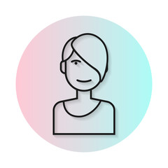 Flat icon hairstyle asymmetrical haircut