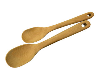 Two wooden spoons