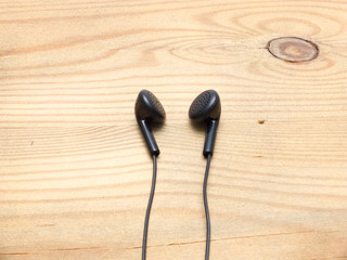 Black wired earphones