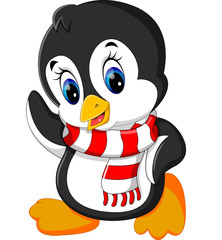 illustration of cute penguin cartoon