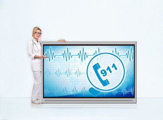 911 symbol on tv screen