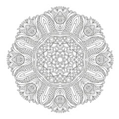Abstract floral circular mandala.