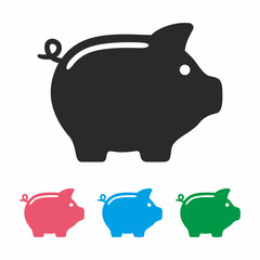 Piggy bank icon set