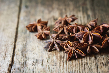 Star anise spice and fruit seeds