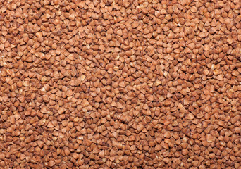 top view of buckwheat corns, grain background