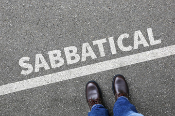 Sabbatical Sabbatjahr Pause Arbeit Job Stress Burnout Businessma