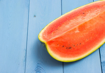watermelon on a blue board