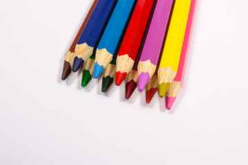 Colorful pencil crayons. Back to school