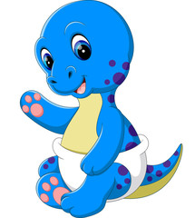 illustration of Cute dinosaur cartoon