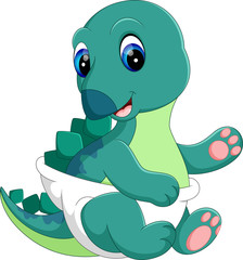 illustration of Cartoon cute dinosaur