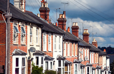 Row of Typical English Terraced Houses