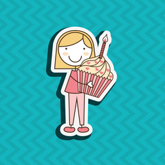 happy children on  party design 