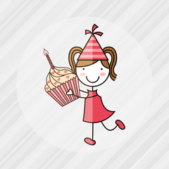 happy children on  party design 