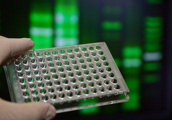 DNA testing in genetic laboratories.