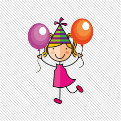 happy children on  party design 