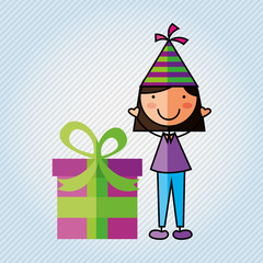 happy children on  party design 