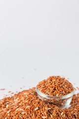 Brown rice isolated