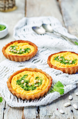 buckwheat tartlets with with white beans carrot hummus and cilan