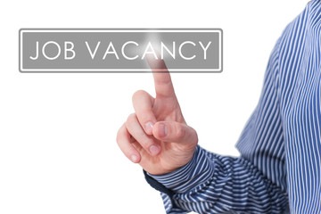 Businessman pressing digital app icon - job vacancy