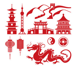 China icons set,Vector